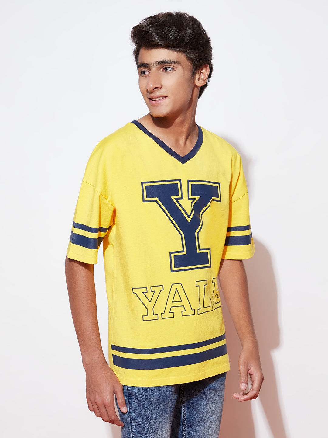 Teen Yellow Oversized Yale University T-shirt