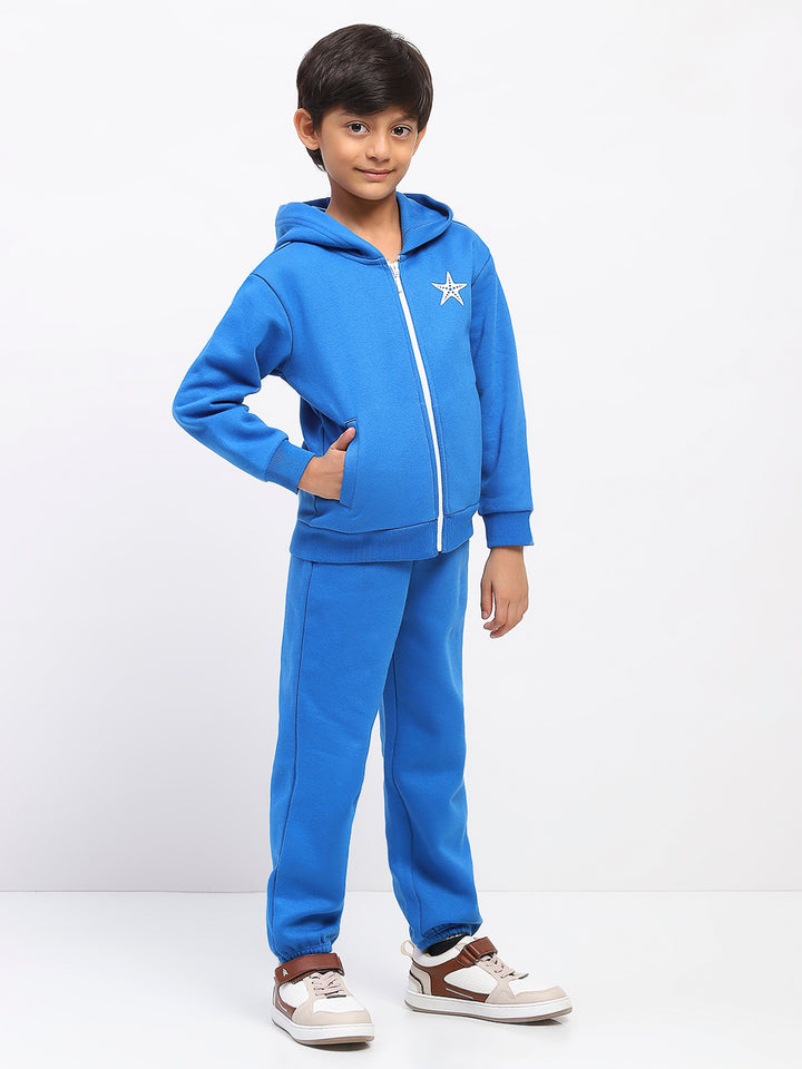 Boys Blue Long Sleeve Hoodies Sweatshirt Set