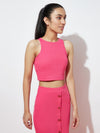 Pink Stretch Ribbed Top