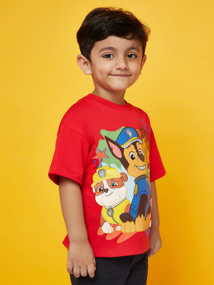 Boys Cotton Red Paw Patrol Tshirt