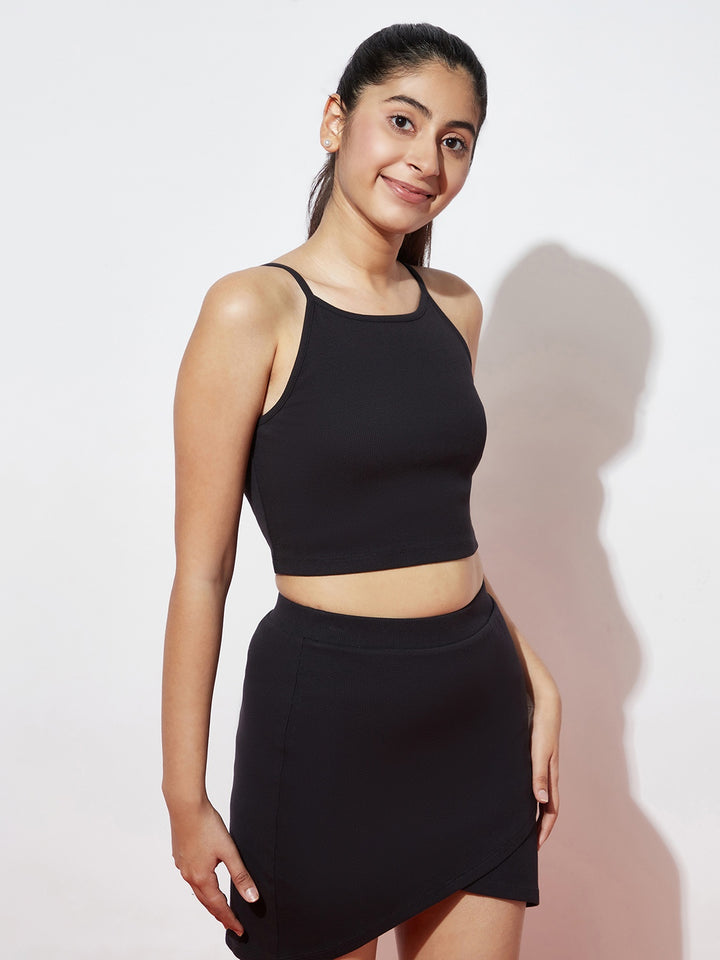 Ribbed Basic Black Top