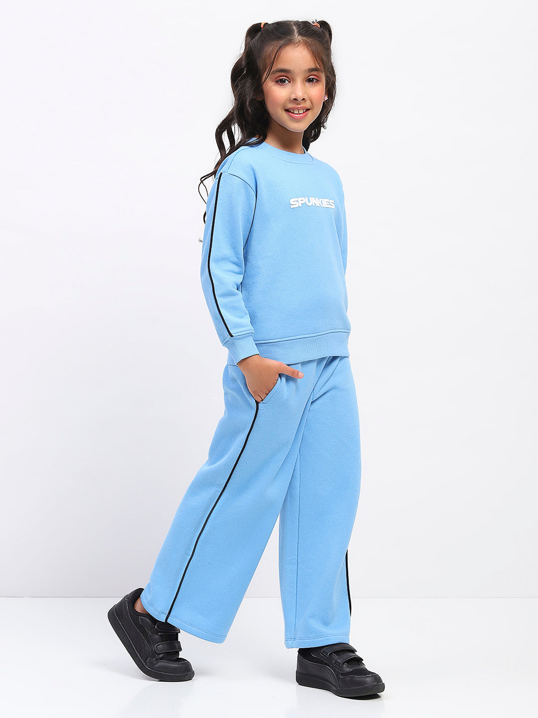 Girls Blue Long Sleeve Sweatshirt Set