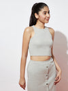 Grey Stretch Ribbed Top