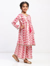 Girls Full Sleeve Printed Anarkali Kurta and Palazzo Set