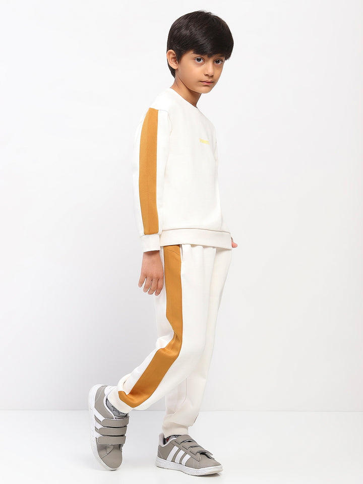 Boys White Long Sleeve Sweatshirt Set