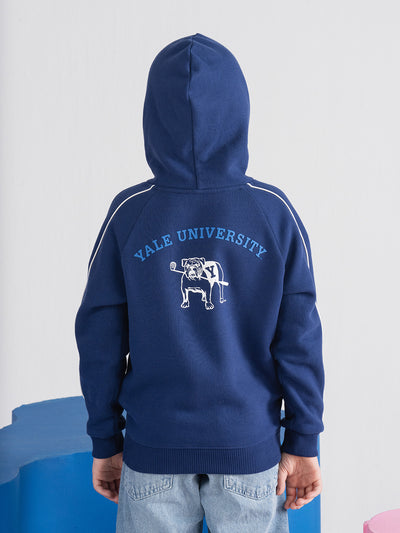 Embroidered Navy Yale Hoodie