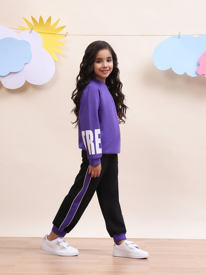 Classy Unisex purple Jacket with Black Jogger
