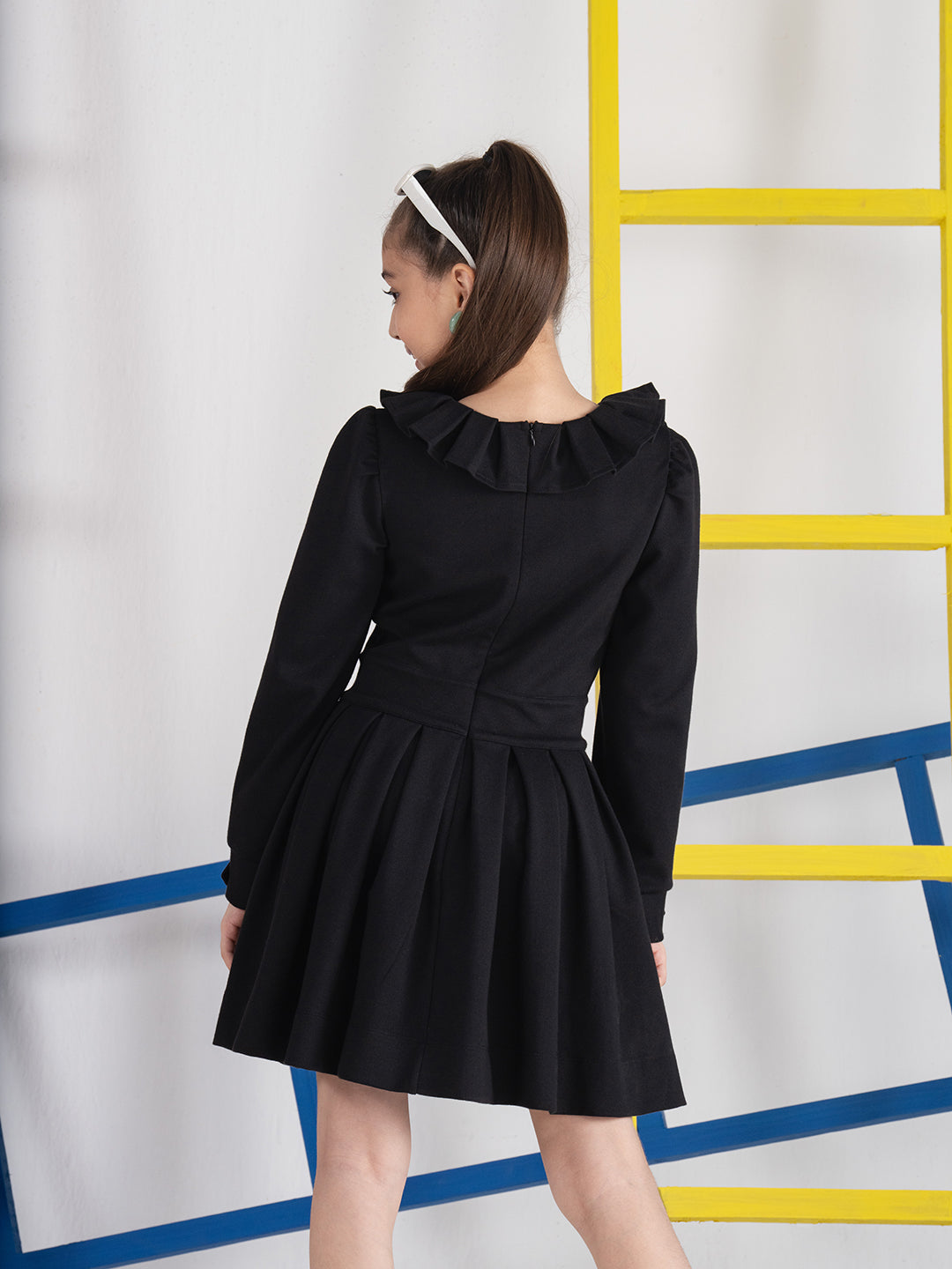 Bouncy Black Frilled Dress