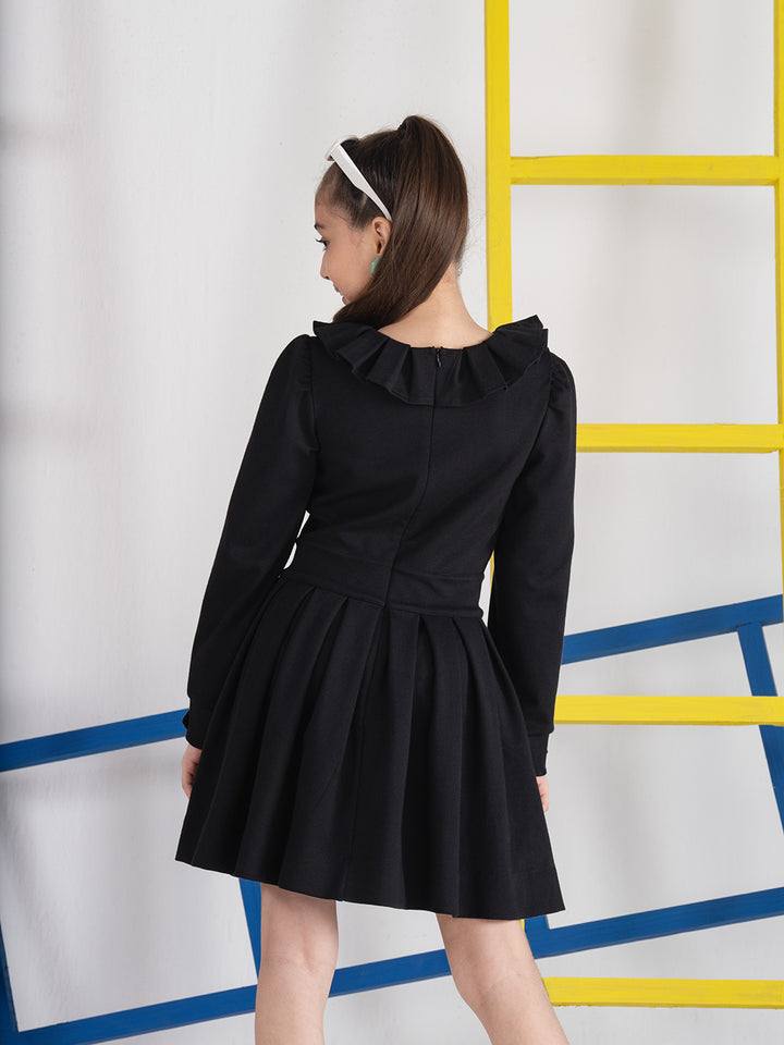 Bouncy Black Frilled Dress