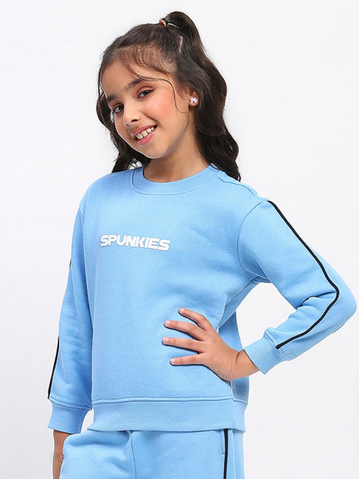 Girls Blue Long Sleeve Sweatshirt