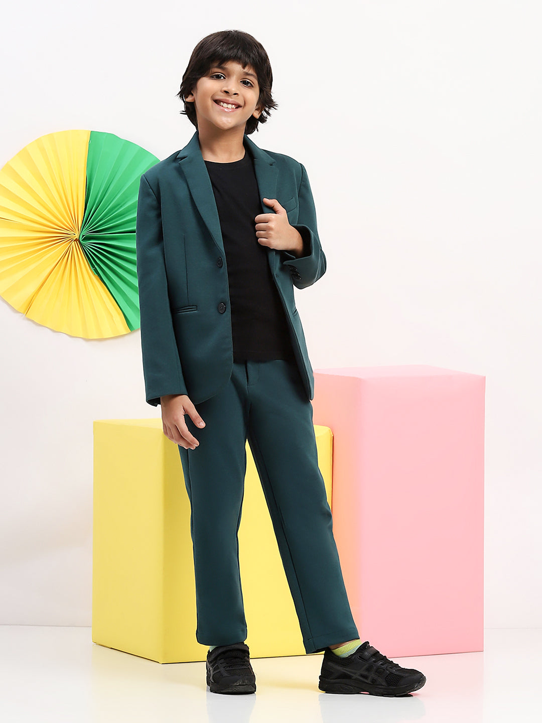 Suits Formal Wear For Kid Boy Boys' Classic Green Blazer Trousers
