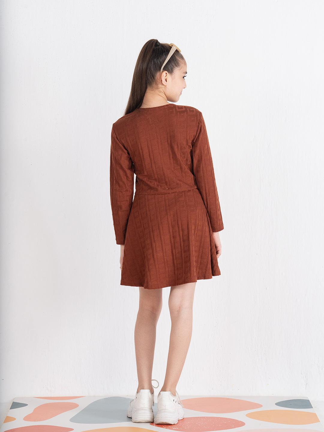 Jacquard G-Knit Brown Dress