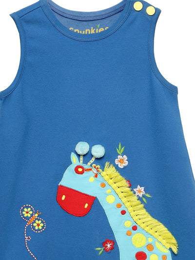 Fun-filled sleeveless top with embroidery