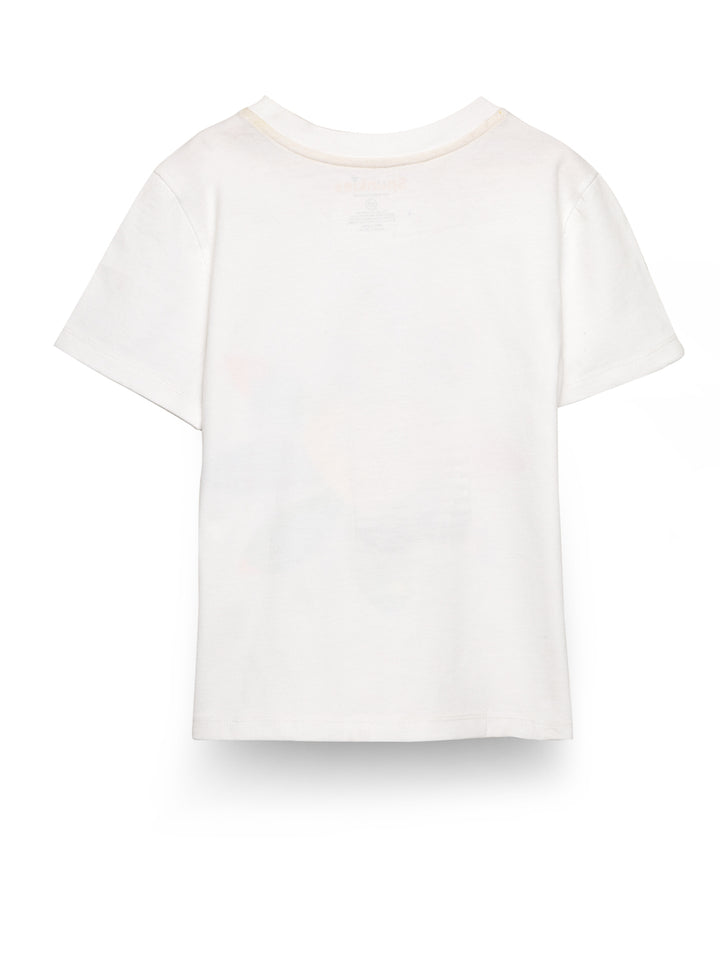 Classic white fancy printed girls top