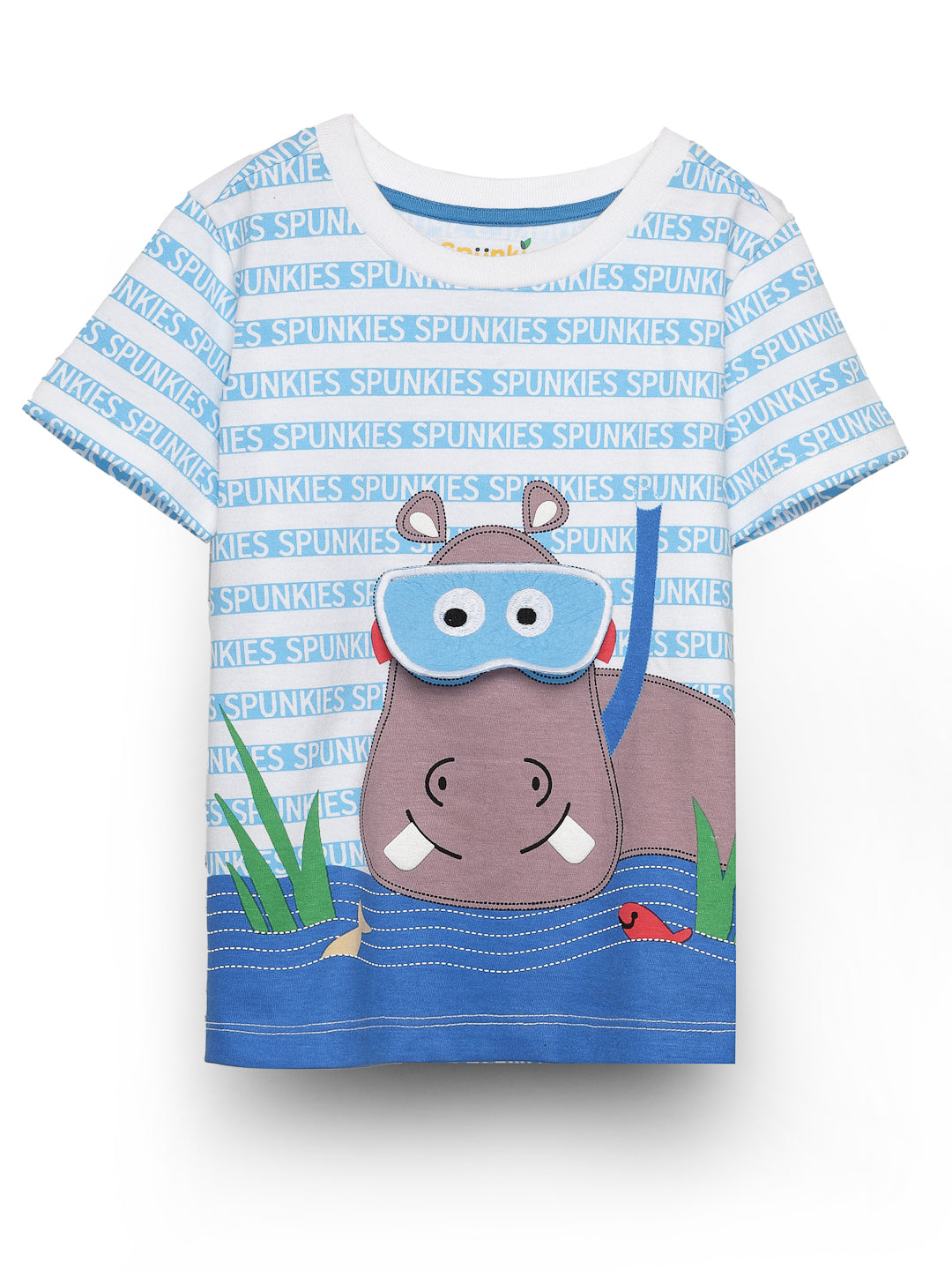 Cute hippo-printed Cotton jersey boys set