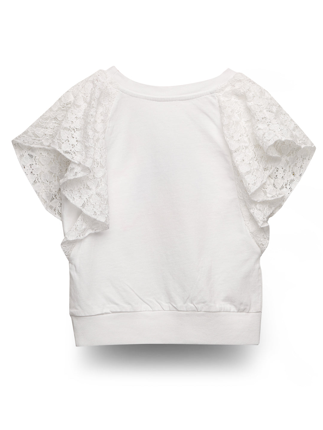 Stylish White Cotton Poly Lace Top