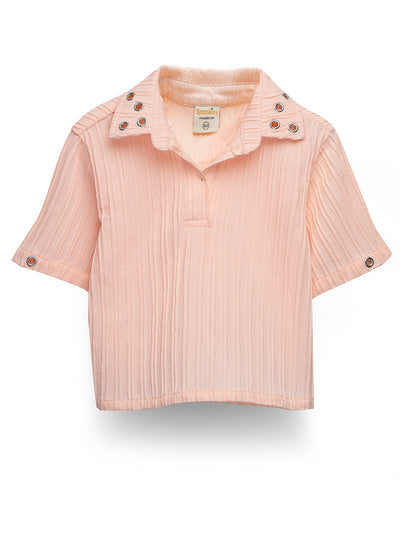 Trendy polo top With Eyelet Trims