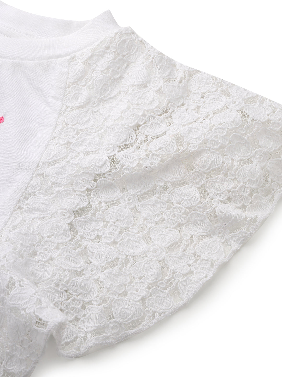 Stylish White Cotton Poly Lace Top