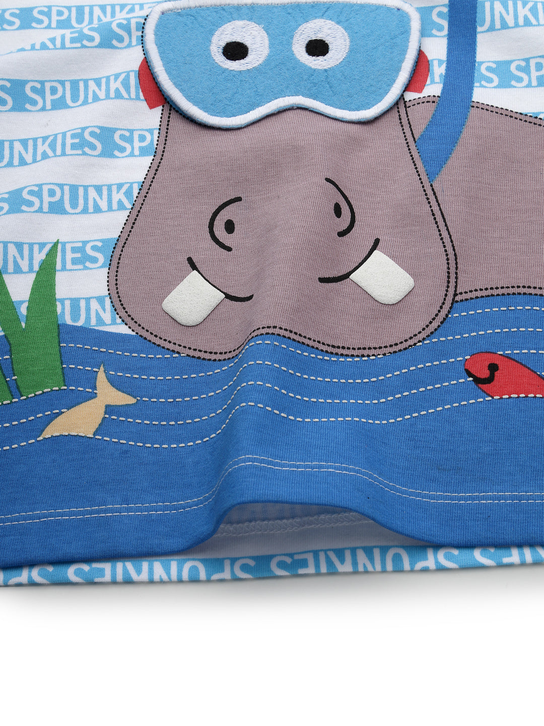 Cute hippo-printed Cotton jersey boys set