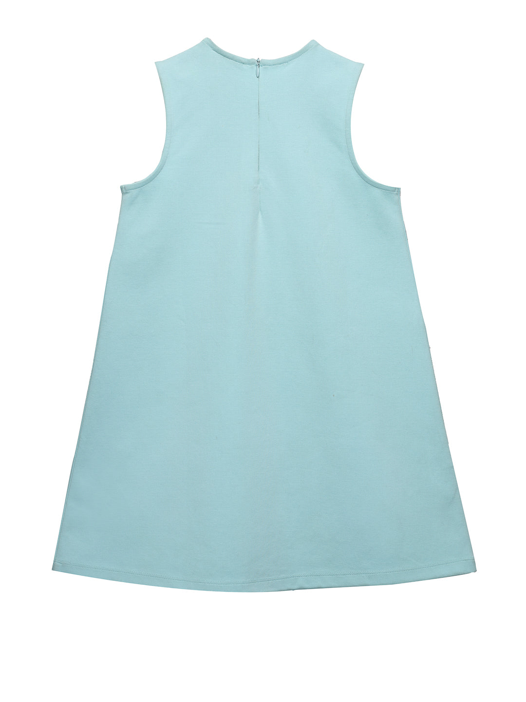 Aqua Sleeveless 3D Floral Dress
