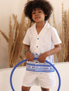 Spunkies Boys White Printed Co-ord Set
