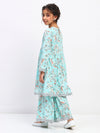 Girls Floral Print Ethnic Tiered  Kurta and Sharara Set