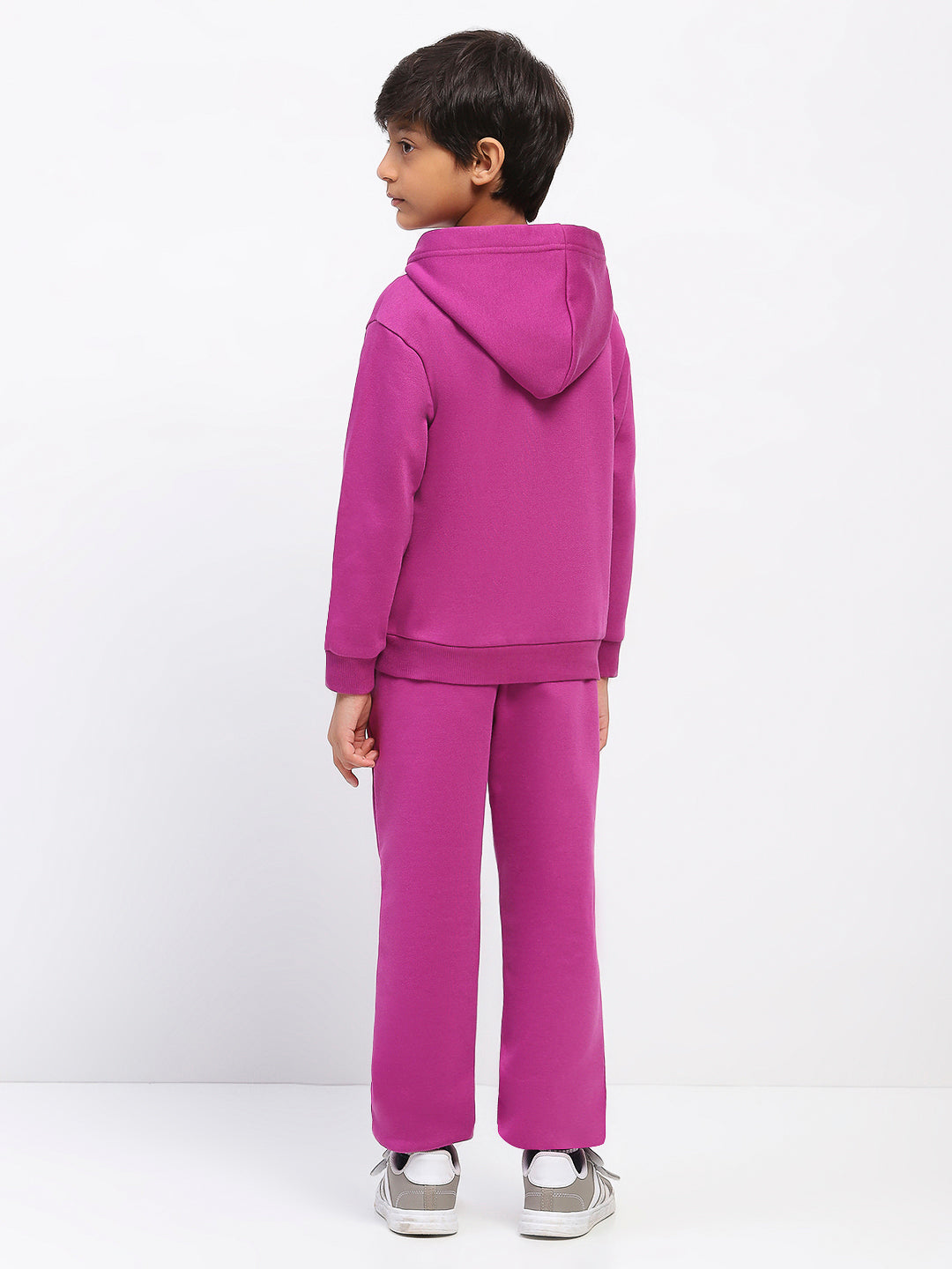 Boys Purple Long Sleeve Hoodies Sweatshirt Set