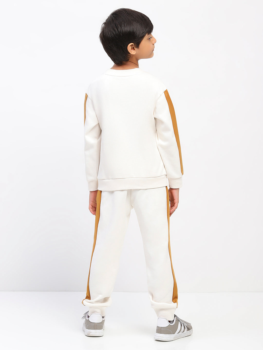 Boys White Long Sleeve Sweatshirt Set