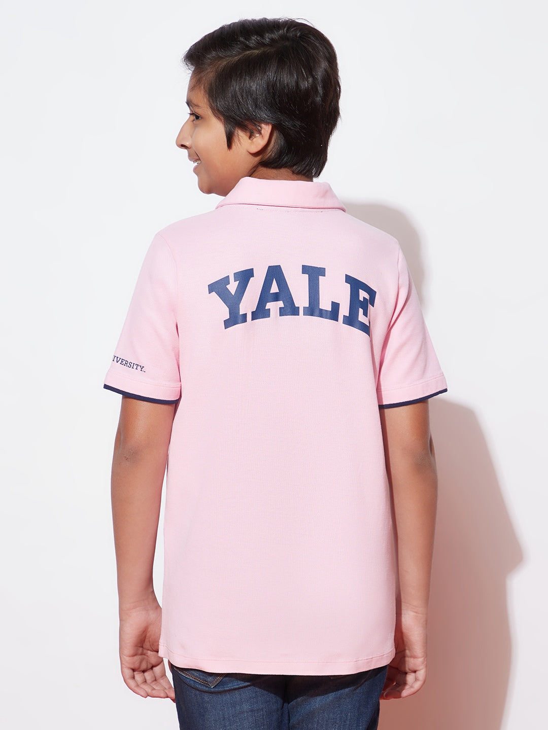 Teen Yale University Print T-Shirt in Cotton Candy Color