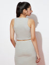 Grey Stretch Ribbed Top