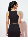 Black Stretch Ribbed Top