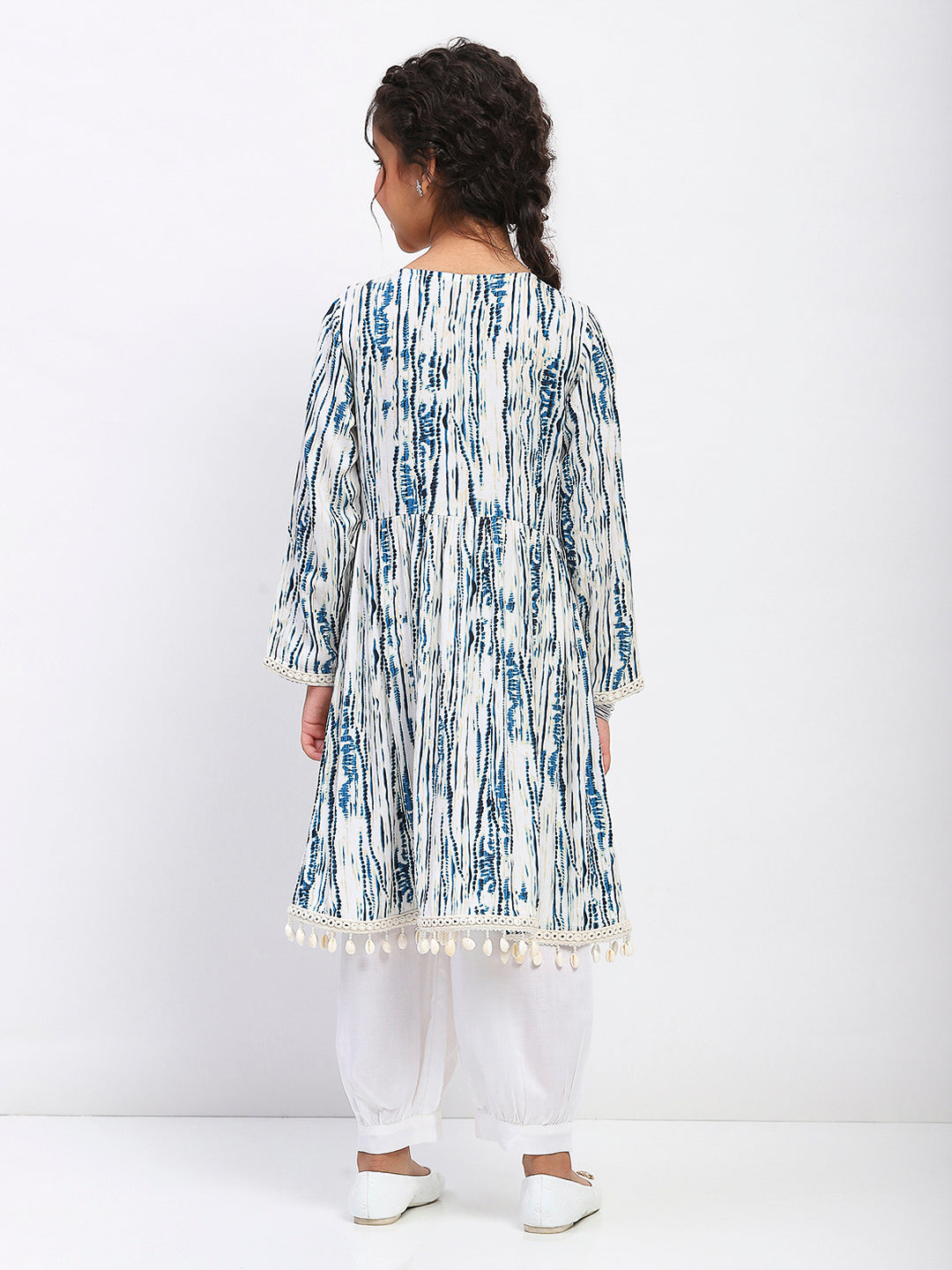 Girls Tie-Dye Print  Ethnic Kurta and Bottom Set