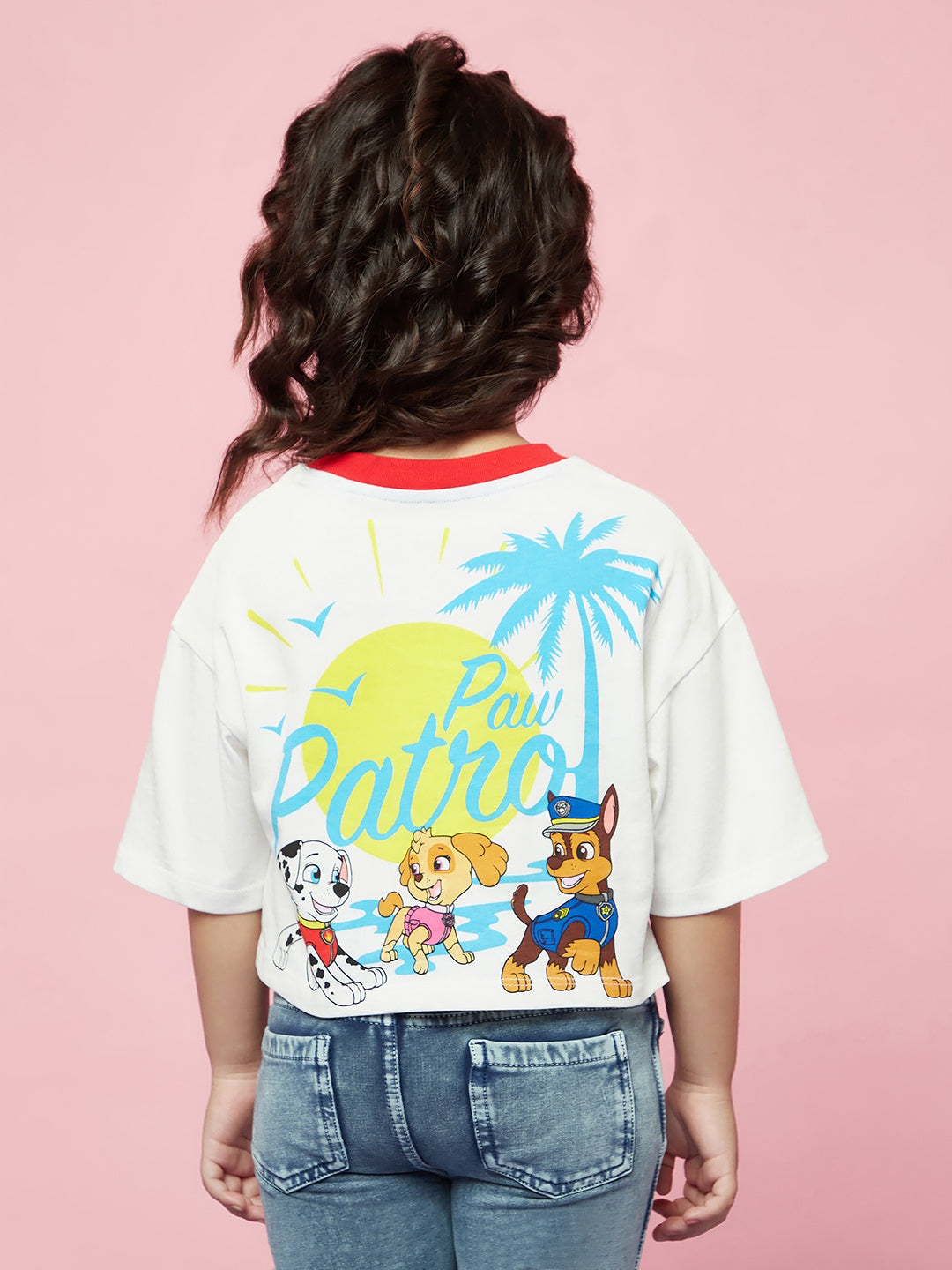 Girls Cotton White Paw Patrol T-shirt