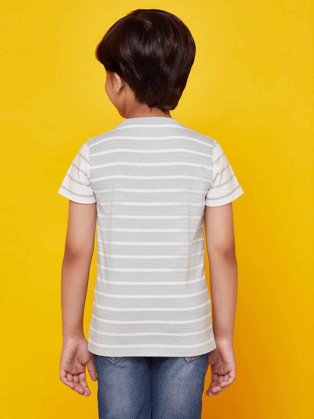 Grey Stripe T Shirt For Kid Boys