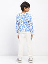 Boys White Long Sleeve Printed Sweatshirt Set