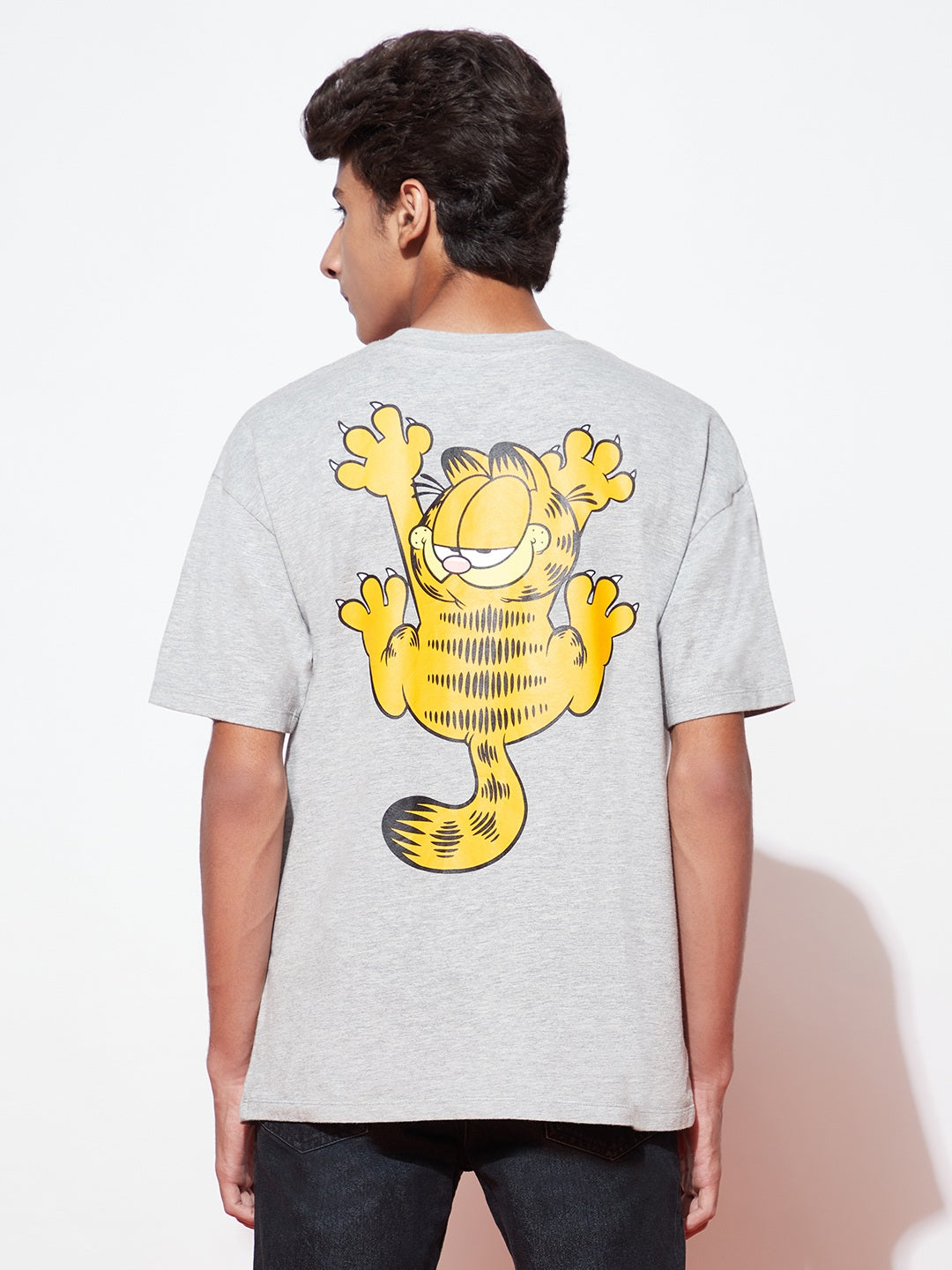 Teen Boy Garfield Grey Printed T-shirt
