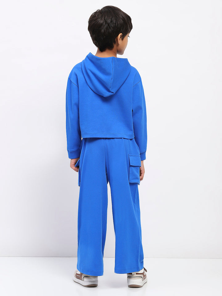 Boys Blue Long Sleeve Hoodies Sweatshirt Set