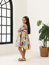 Girls' Multi Color Printed Dress