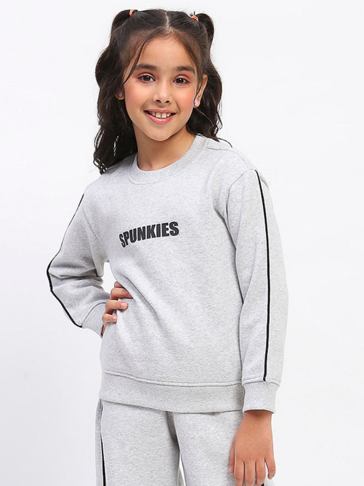 Girls Grey Long Sleeve Sweatshirt