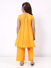 Girls Orange Ethnic Sleeveless Kurta with Palazzo Co-Ord Set