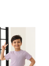 Spunkies Unisex Purple Solid Crew Neck Short Sleeves T-Shirt and Shorts Set