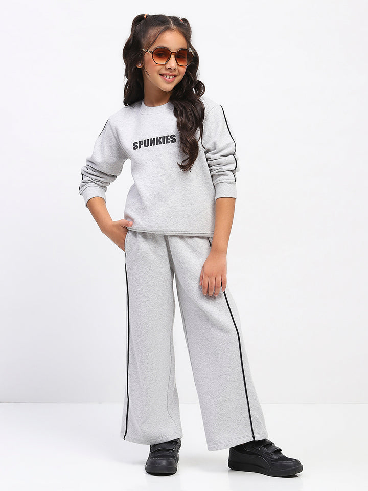 Girls Grey Long Sleeve Sweatshirt Set
