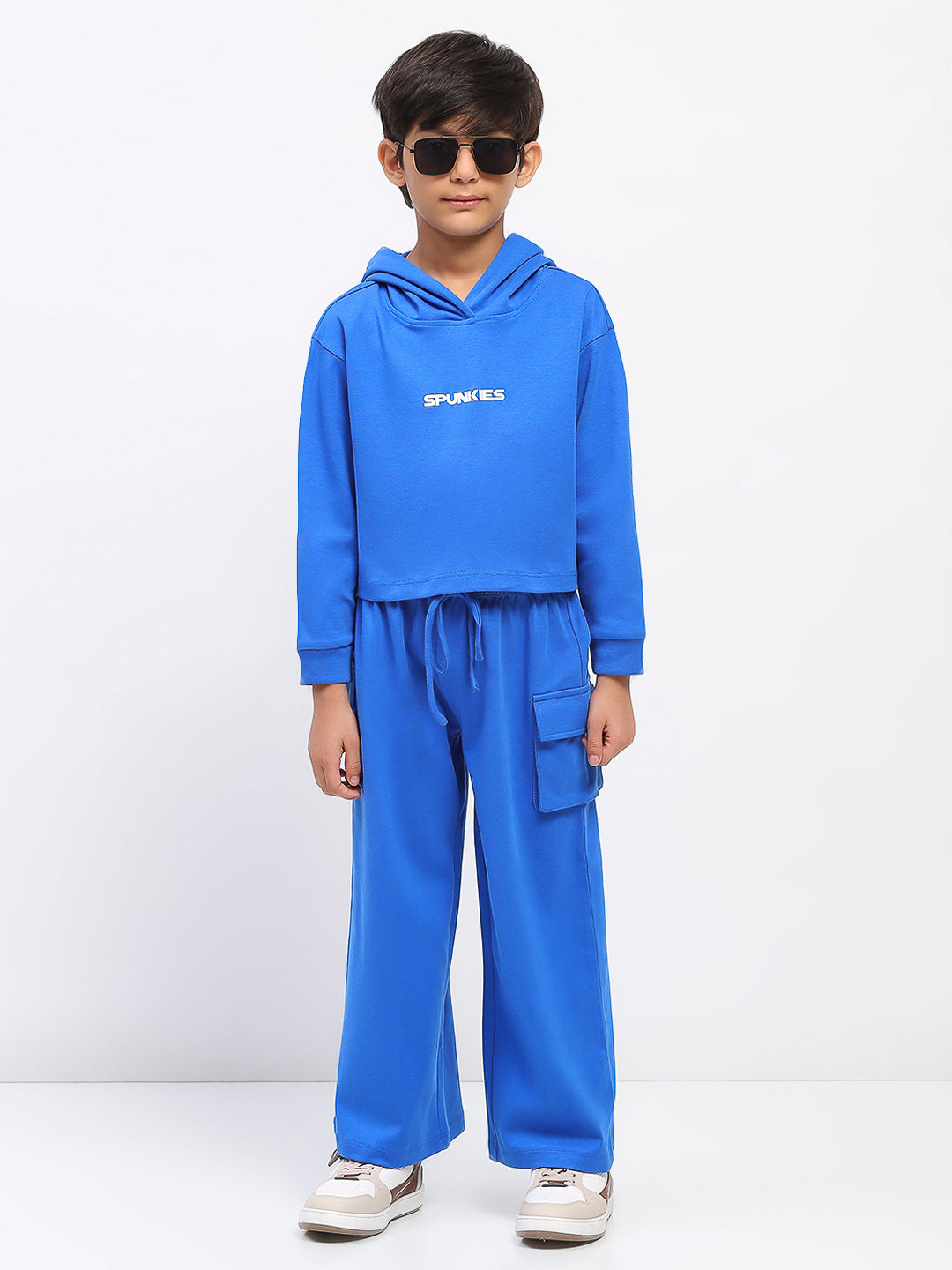 Boys Blue Long Sleeve Hoodies Sweatshirt Set