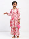 Girls Full Sleeve Printed Anarkali Kurta and Palazzo Set