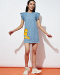 Denim Flutter Sleeve Garfield Dress