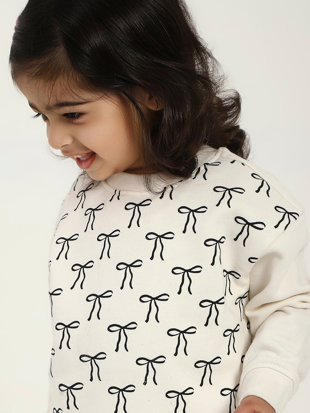Kids white Long Sleeve Sweatshirt and Jogger Set