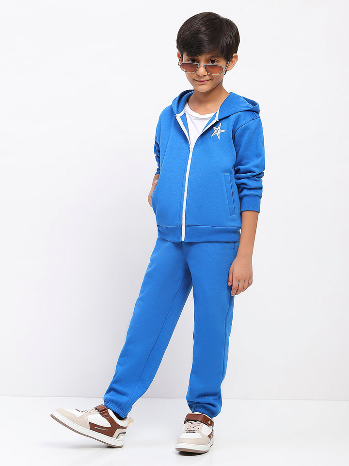 Boys Blue Long Sleeve Hoodies Sweatshirt Set