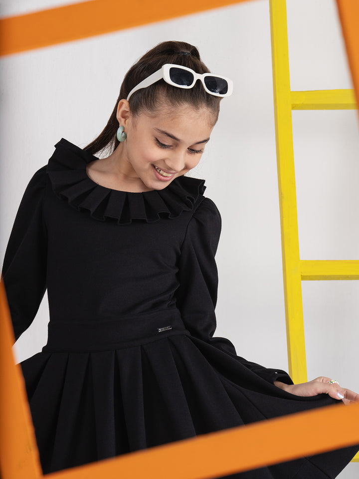Bouncy Black Frilled Dress