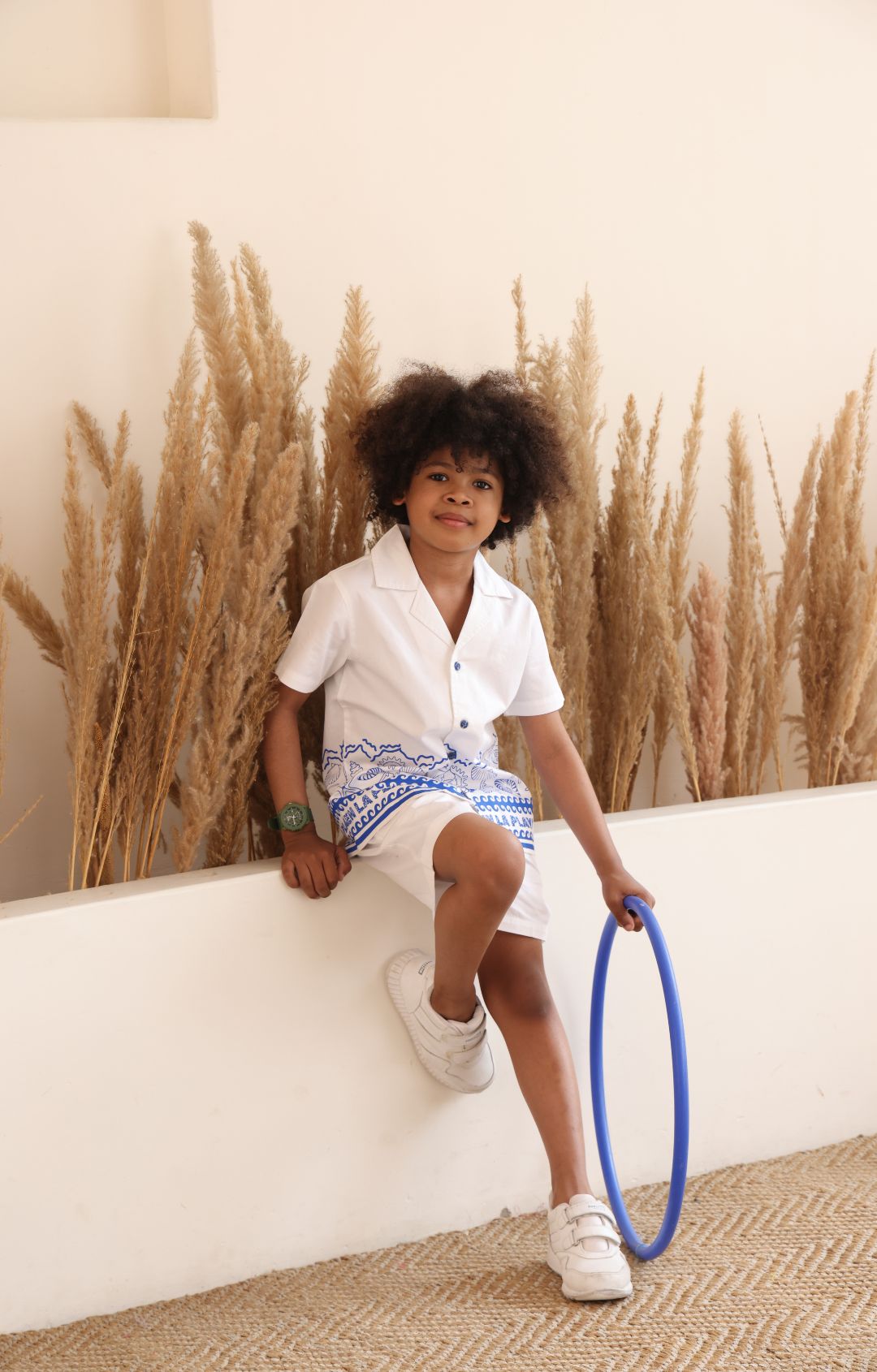 Spunkies Boys White Printed Co-ord Set