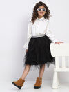 Girl's Black Layred Ruffled Tulle Skirt